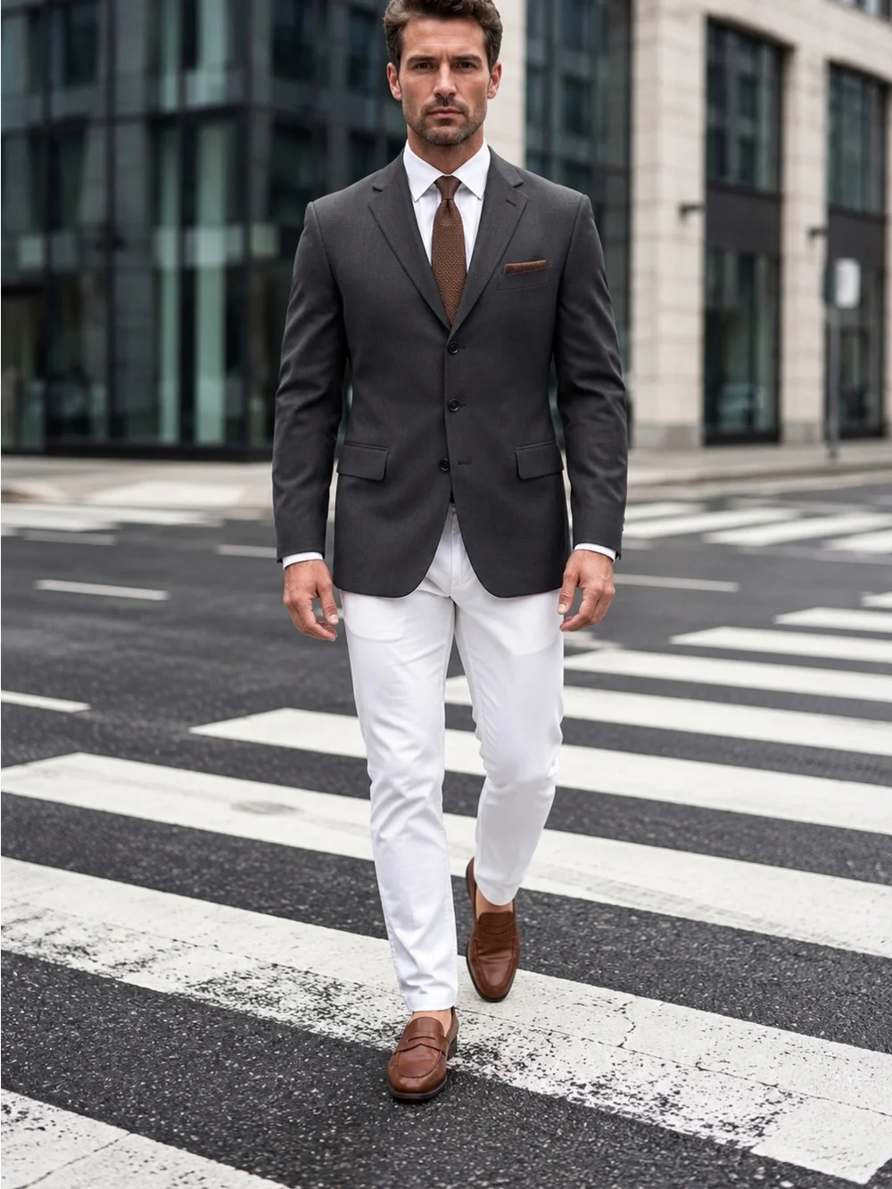 Dark Grey Wool Blazer - Classic Men's Suit Jacket